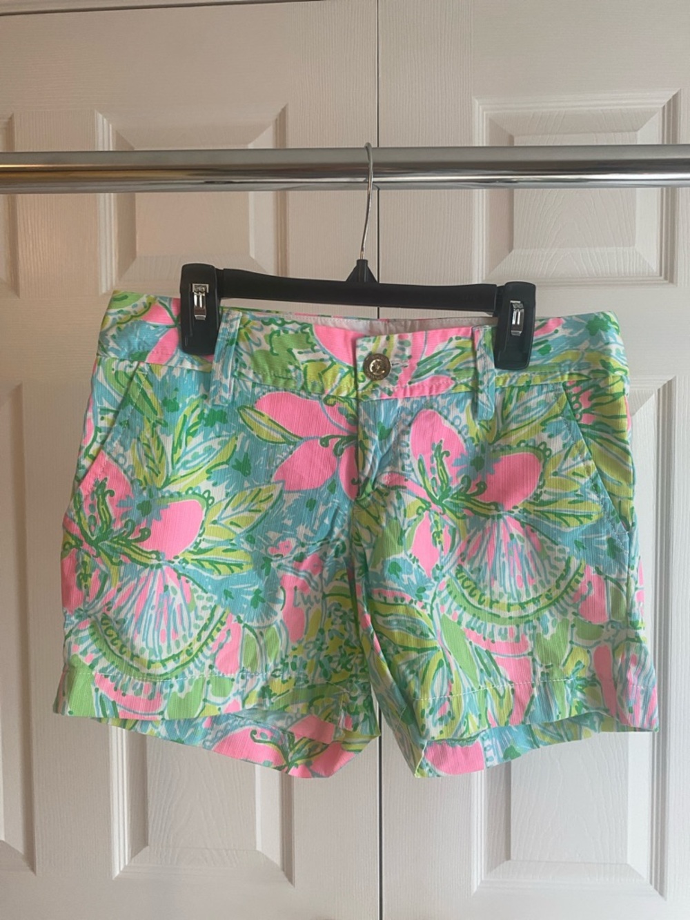 Lilly Pulitzer Pink, Aqua & Lime Floral Bermuda Shorts